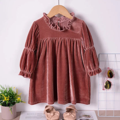 Kids Dresses- Toddler Velvet Holiday Dress 9 months to 5 years- - IndioGear Women Clothing