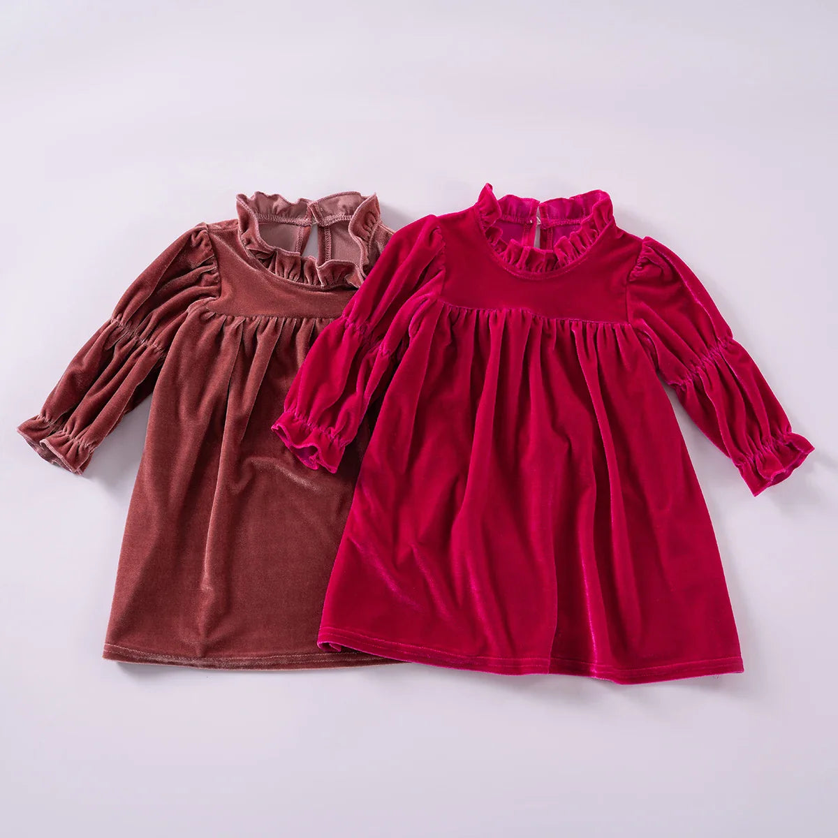 Kids Dresses- Toddler Velvet Holiday Dress 9 months to 5 years- - IndioGear Women Clothing