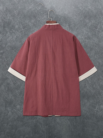 Kimono Shirt- Men's Linen Blend Kimono Shirt - Perfect for Summer Evenings- - IndioGear.com