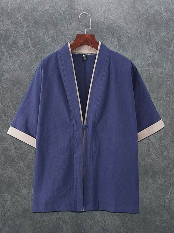 Kimono Shirt- Men's Linen Blend Kimono Shirt - Perfect for Summer Evenings- - IndioGear.com