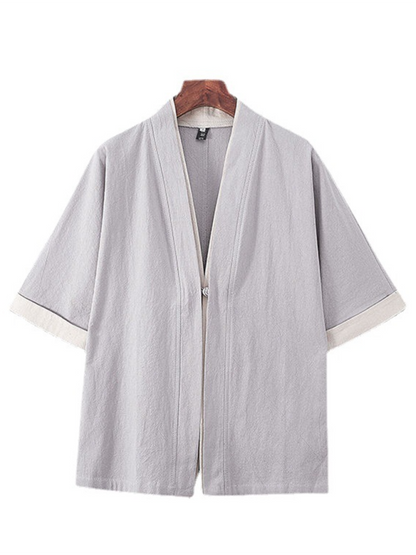 Kimono Shirt- Men's Linen Blend Kimono Shirt - Perfect for Summer Evenings- - IndioGear.com