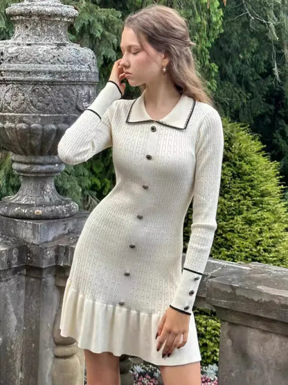 Knit Mini Dresses - Daylight Romance Ribbed Mini Dress