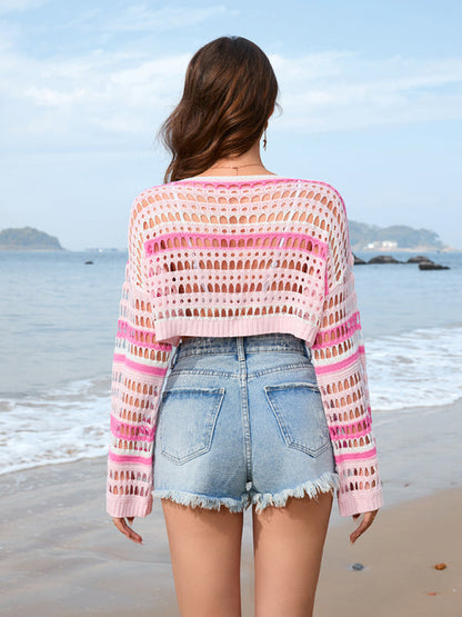 Knit Tops- Free Spirit Artisanal Crochet Crop Cover-Up- - IndioGear.com