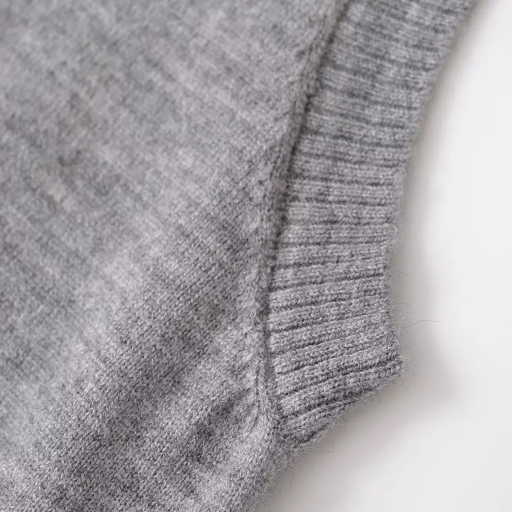 Knit Tops- Heathered Gray Top Sleeveless Sweater for Coffee Dates- - IndioGear Women Clothing