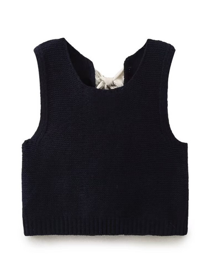 Knit Tops- New Fashion Vest Bow Tie Sweater Vest- - IndioGear.com