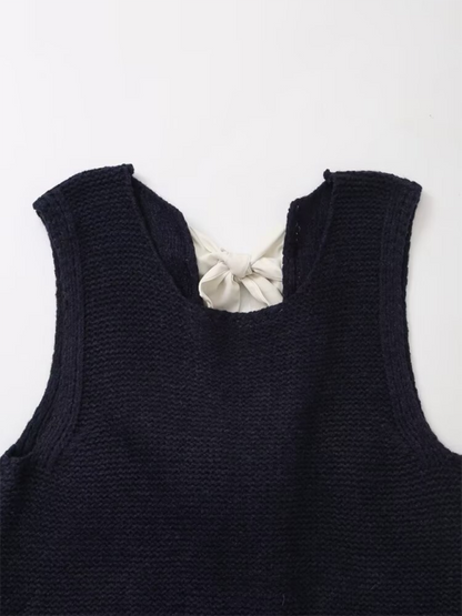 Knit Tops- New Fashion Vest Bow Tie Sweater Vest- - IndioGear.com