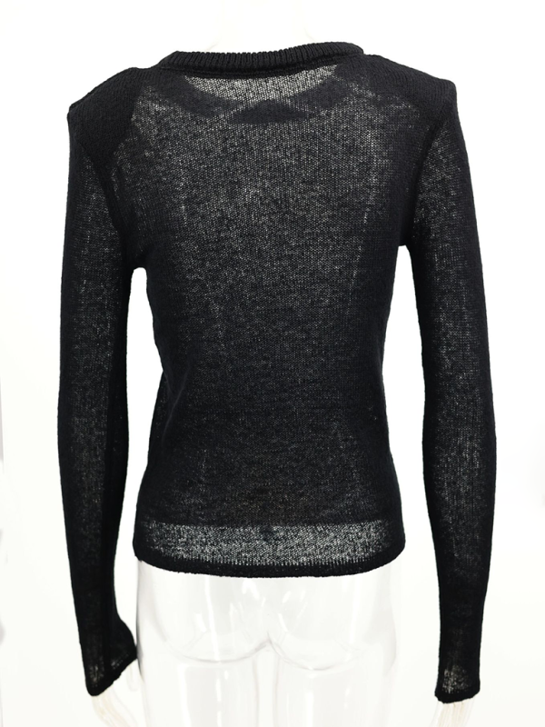 Knit Tops- Open Knitting Fitted Sweater Top for Versatile Looks- - IndioGear.com