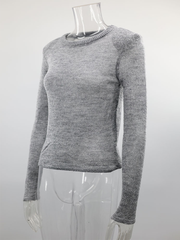 Knit Tops- Open Knitting Fitted Sweater Top for Versatile Looks- - IndioGear.com