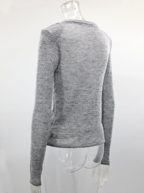 Knit Tops- Open Knitting Fitted Sweater Top for Versatile Looks- - IndioGear.com