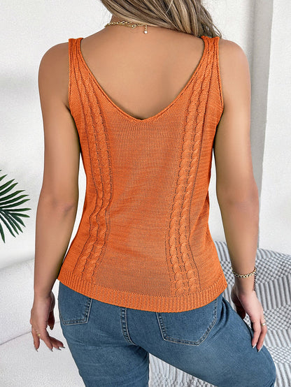 Knitting Tops- Women's Open Knitting Tank Top - Sleeveless Knit Cami for Summer- - IndioGear Fashion and Gear