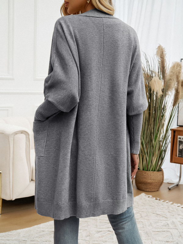 Longline Cardigans- Cozy Layer Long Cardigan with Batwing Sleeves for Women- - IndioGear.com