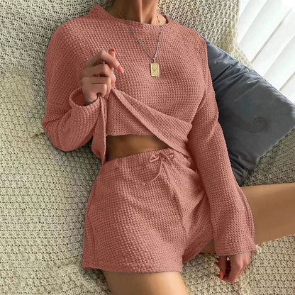 Loungewear- Chill Babe Waffle Knit Lounger- Ginger Rose- IndioGear Women Clothing