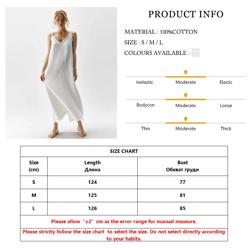 Loungewear - Cotton Cami Lounger Pajamas Dress