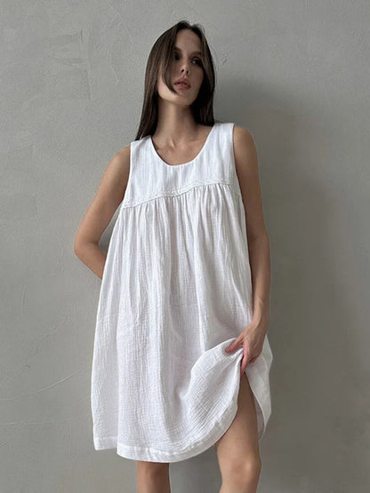 Loungewear - Essential Cotton Dress for Relaxed Home Days