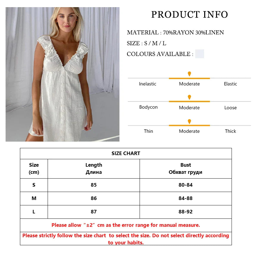 Loungewear - Linen Tank Dress for Casual Wear