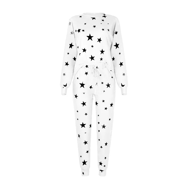 Loungewear- Starry Comfy Women's Casual Pajama Set for Home & Leisure- - IndioGear.com