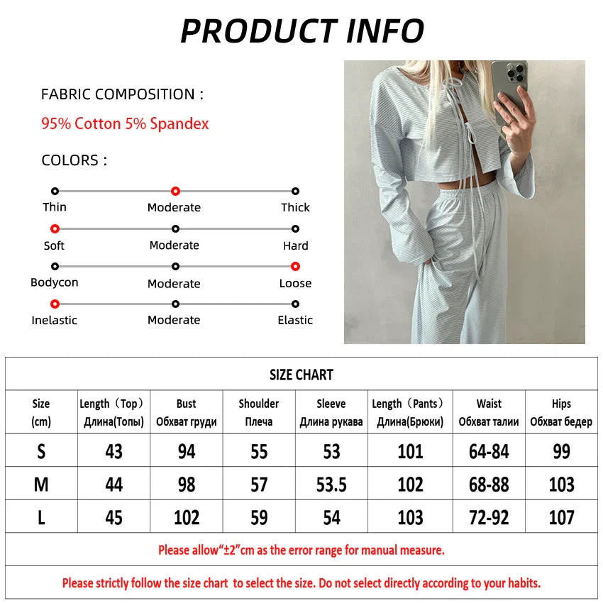 Loungewear- Tie-Up Casual 2 Piece Cotton Loungewear Set- - IndioGear Women Clothing