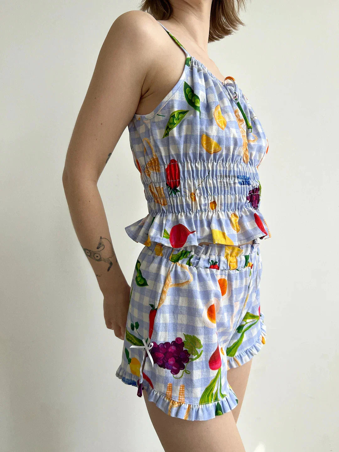 Loungewear- Veggie-Themed Loungewear Cami & Shorts for Women- - IndioGear.com