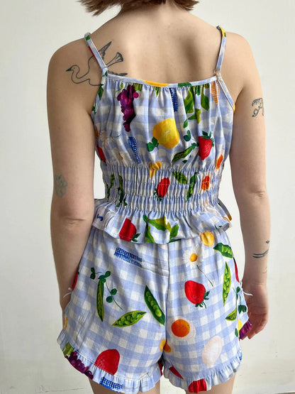 Loungewear- Veggie-Themed Loungewear Cami & Shorts for Women- - IndioGear.com