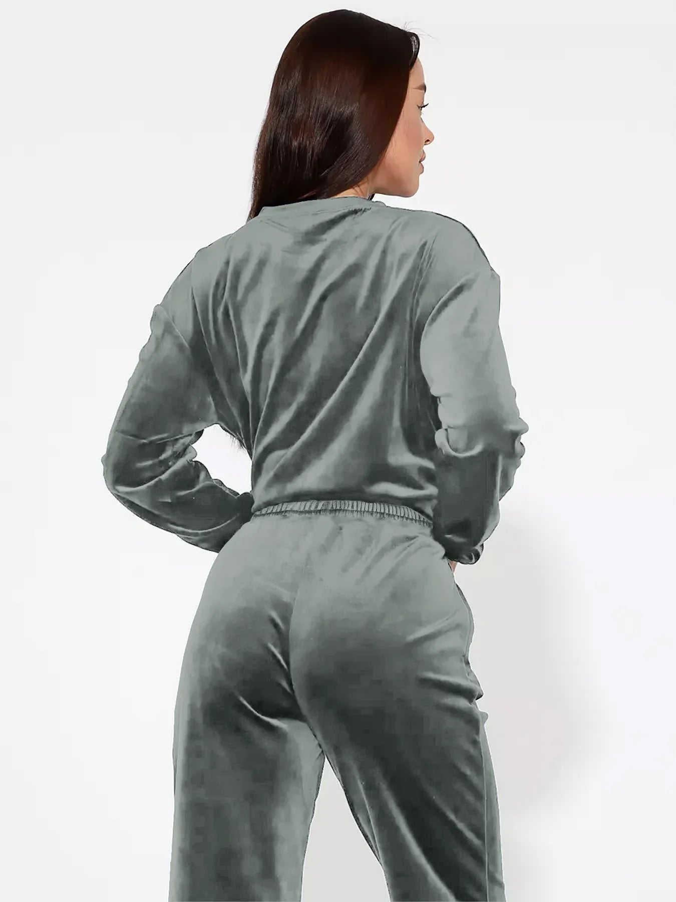 Loungewear- Velvet Loungewear 2 Piece Plus Size Set Pants & Top Pajamas- - IndioGear.com