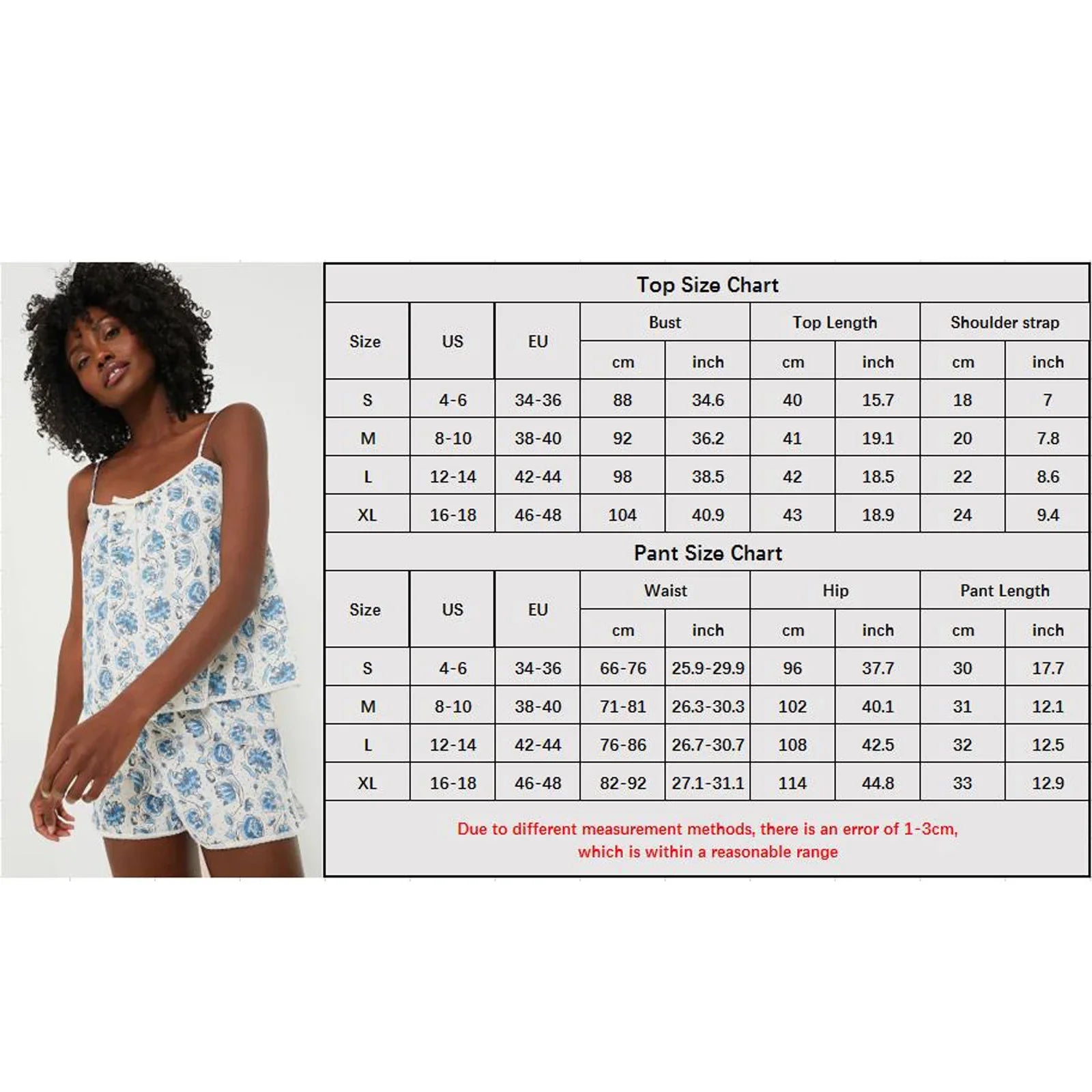 Loungewear- Women Home Floral Lounge Shorts Set with Cami Sleepwear- - IndioGear.com