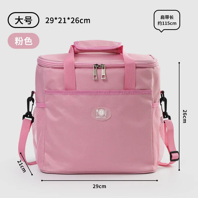 Lunch Box- Large Capacity Waterproof Lunch Bags- Large Pink- IndioGear Women Clothing