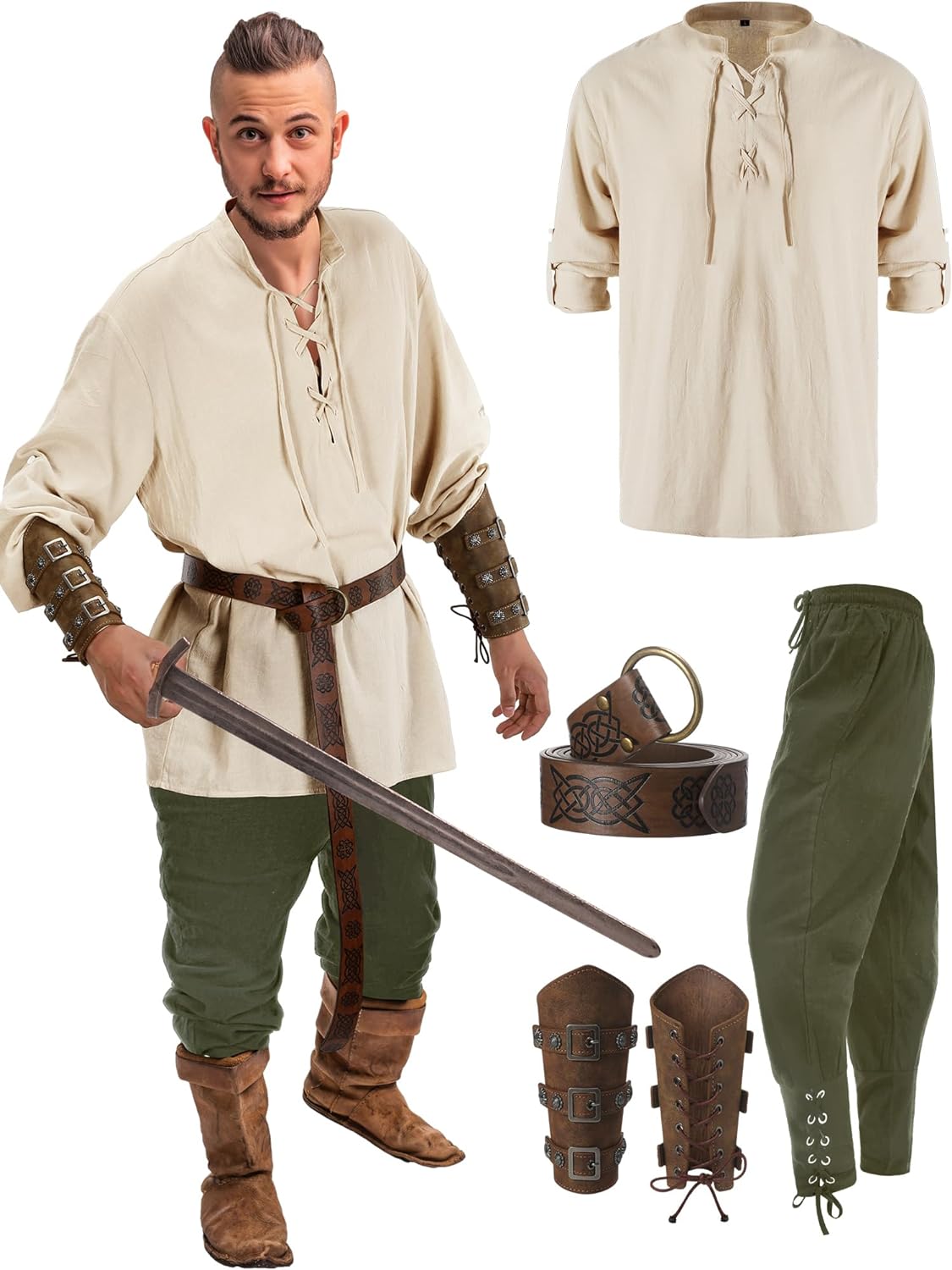 Male Halloween Costumes- 4 Pcs Medieval Maven Ensemble Kit - Halloween Best- - IndioGear.com