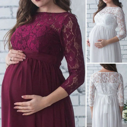 Maternity Dresses- Cherished Moments Lace Dress- - IndioGear Women Clothing