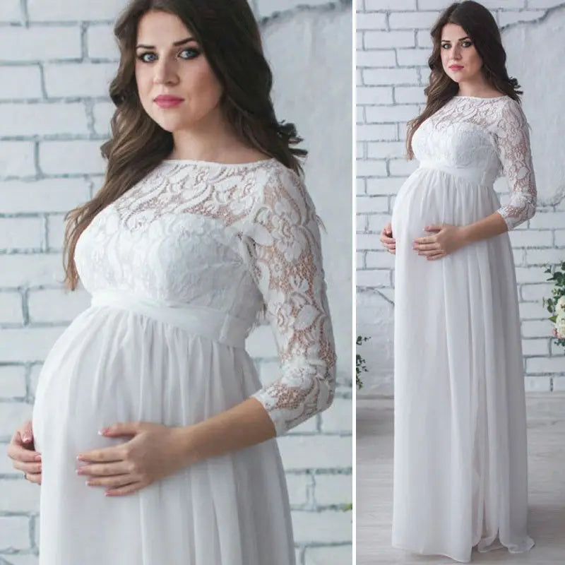 Maternity Dresses- Cherished Moments Lace Dress- - IndioGear Women Clothing