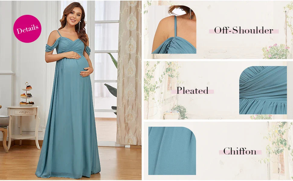 Maternity Dresses- Draped Maternity Evening Gown - Perfect for Elegant Events- - IndioGear Fashion and Gear