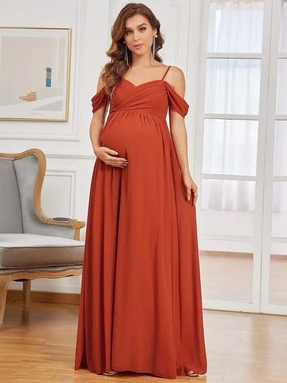 Maternity Dresses- Draped Maternity Evening Gown - Perfect for Elegant Events- - IndioGear Fashion and Gear