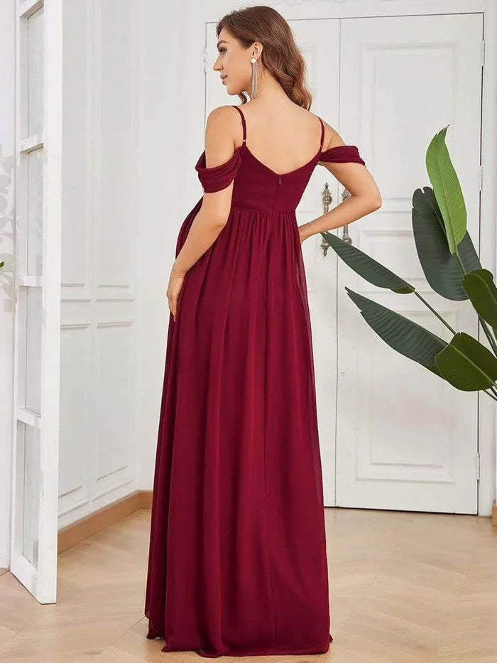 Maternity Dresses- Draped Maternity Evening Gown - Perfect for Elegant Events- - IndioGear Fashion and Gear