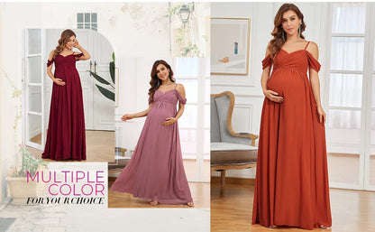 Maternity Dresses- Draped Maternity Evening Gown - Perfect for Elegant Events- - IndioGear Fashion and Gear