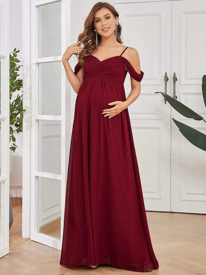 Maternity Dresses- Draped Maternity Evening Gown - Perfect for Elegant Events- - IndioGear Fashion and Gear