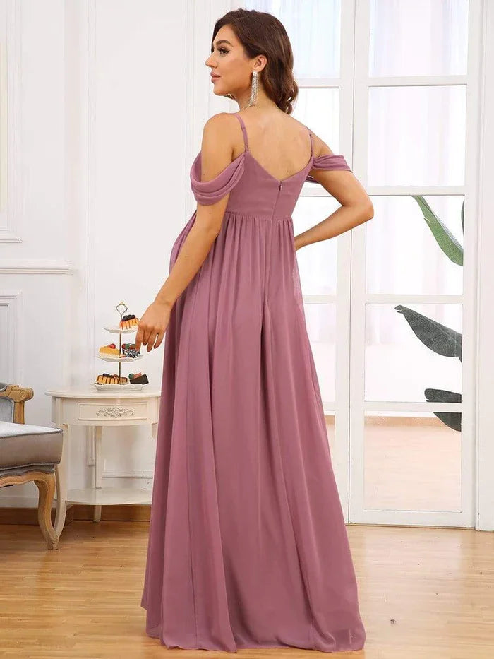 Maternity Dresses- Draped Maternity Evening Gown - Perfect for Elegant Events- - IndioGear Fashion and Gear