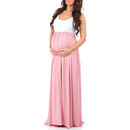 Maternity Dresses- Essential Summer Maternity Maxi Dress with Tank Top Design- - IndioGear Fashion and Gear