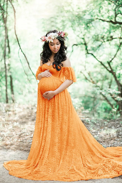 Maternity Dresses- Maternity Dress with Elegant Train for Formal Events- Ginger- IndioGear Fashion and Gear