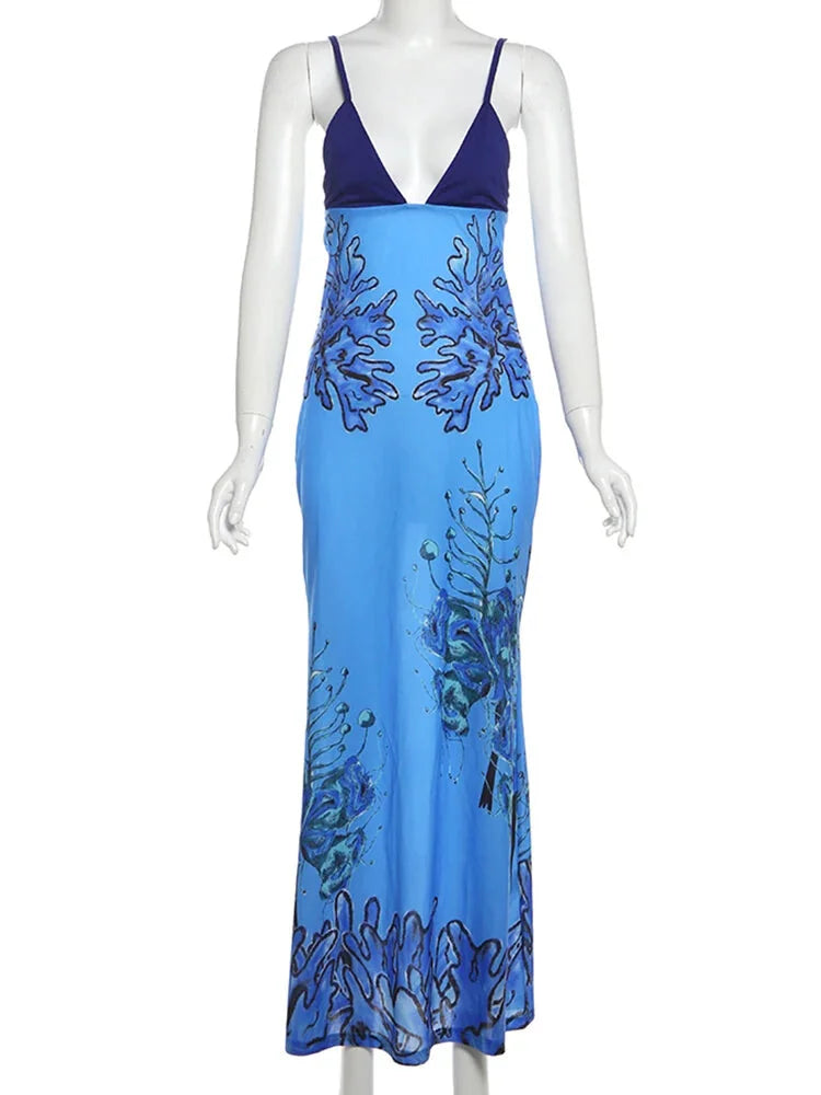 Maxi Dresses- Blue Reef Flow Maxi- - IndioGear.com