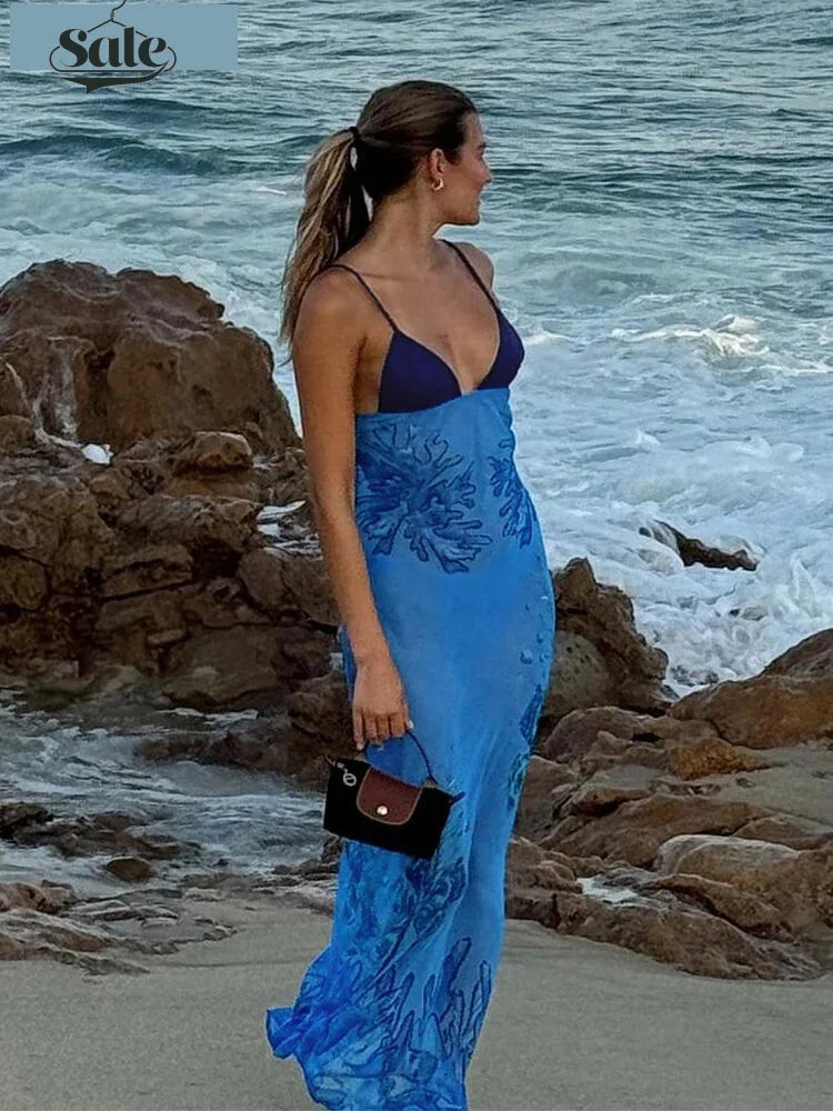 Maxi Dresses- Blue Reef Flow Maxi- - IndioGear.com