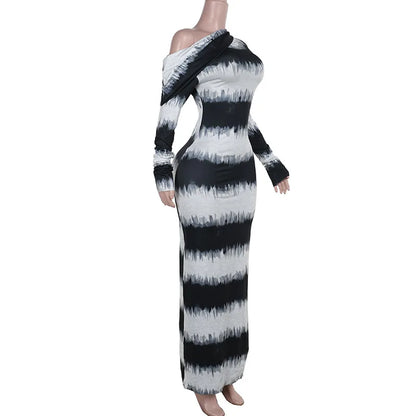 Maxi Dresses- Eclipse Stripe Gala Maxi- - IndioGear.com