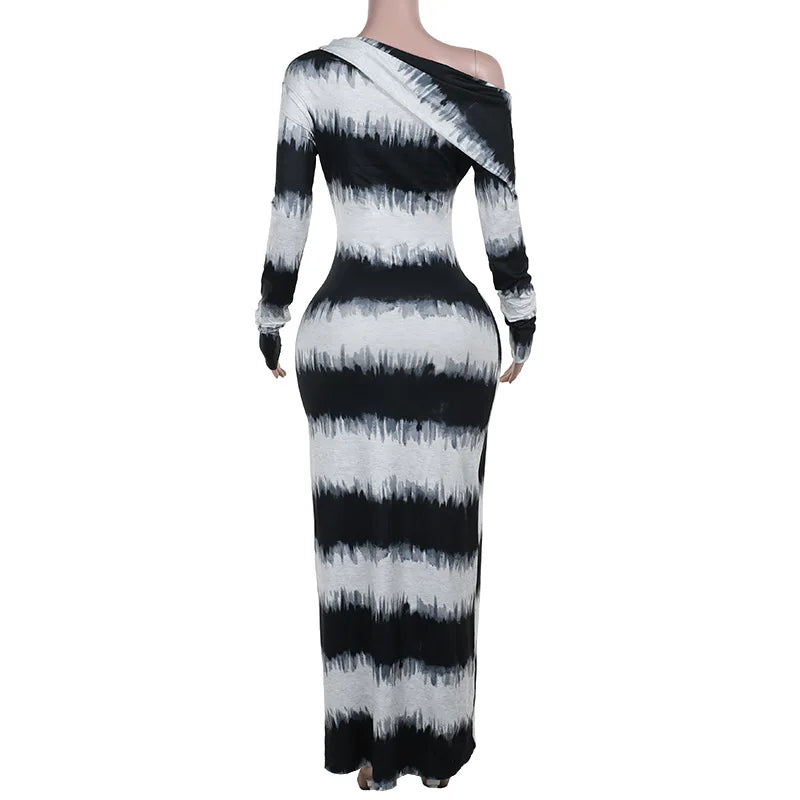 Maxi Dresses- Eclipse Stripe Gala Maxi- - IndioGear.com