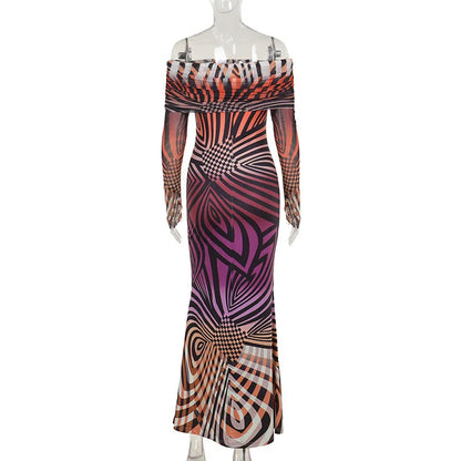 Maxi Dresses- Festival Ready Optical Print Maxi Dress 🌟✨- - IndioGear Women Clothing