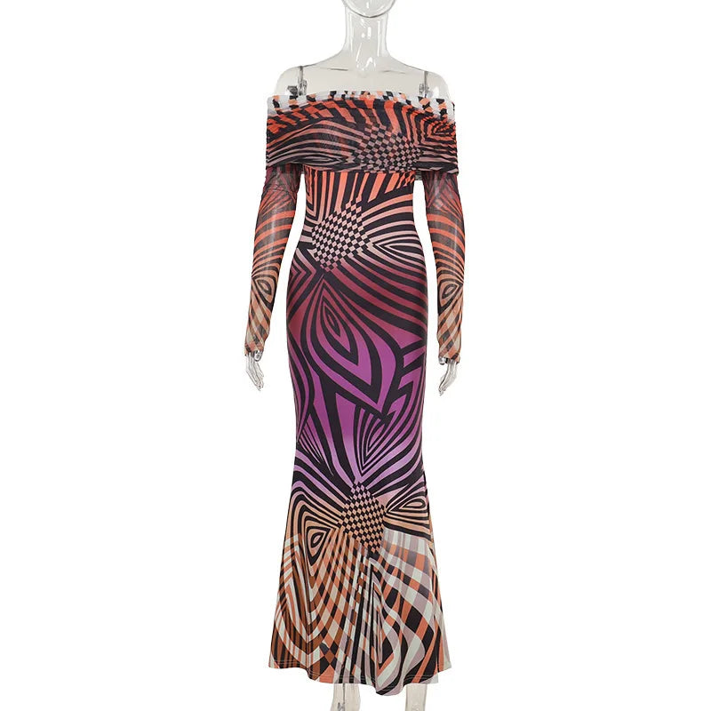 Maxi Dresses- Festival Ready Optical Print Maxi Dress 🌟✨- Multicolor- IndioGear Women Clothing