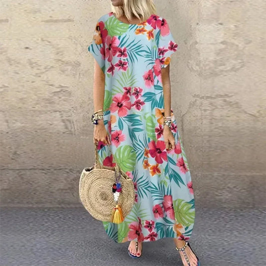 Maxi Dresses- Natural Flowy A-Line Dress for Summer- - IndioGear.com