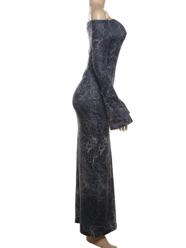 Maxi Dresses- Sultry Marbled Maxi Dress- - IndioGear.com