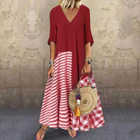 Maxi Dresses- Summer Vibrant Maxi Dress for Beach Days and Festivals- Red- IndioGear.com