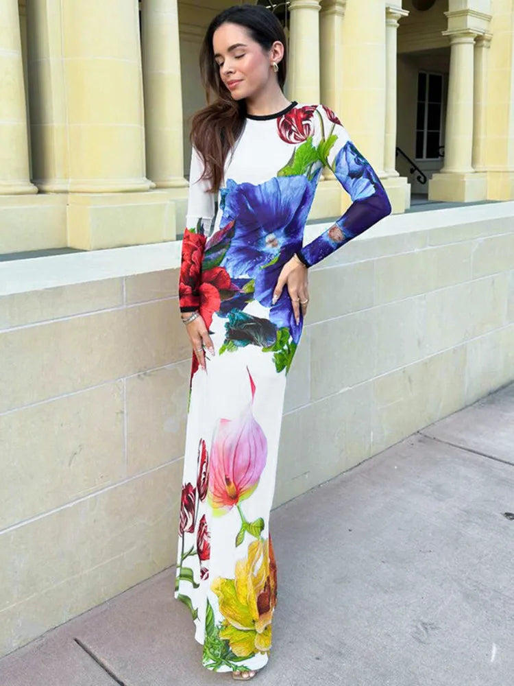 Maxi Dresses- Women Floral Long Dress for Special Occasions- - IndioGear.com