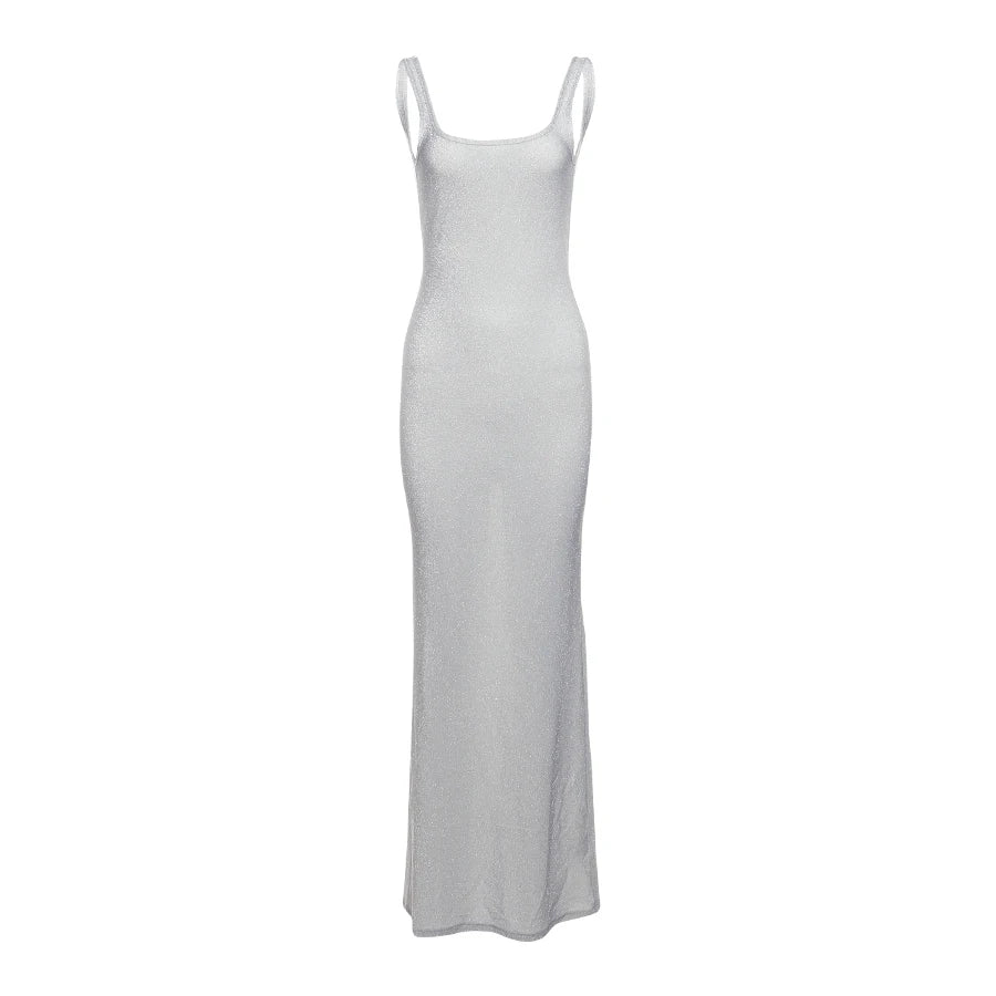 Maxi Gown- Silver Siren Sleeveless Maxi Gown✨👗- - IndioGear Women Clothing