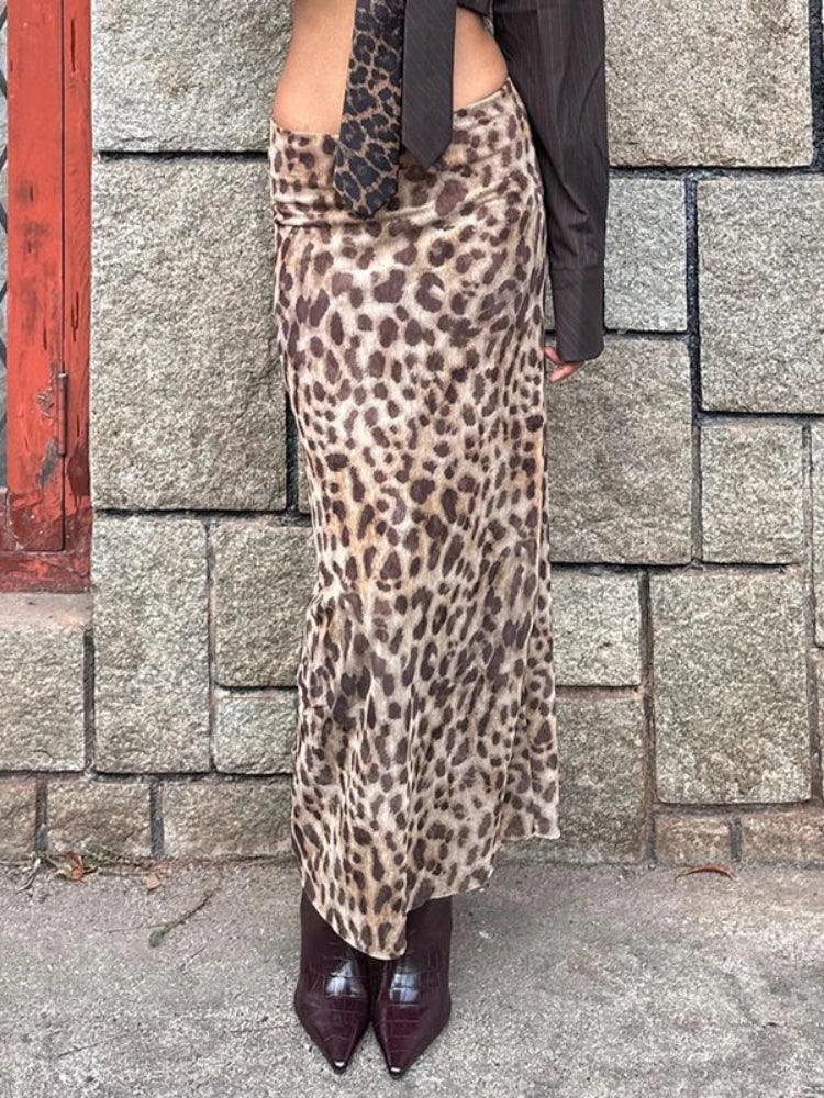 Maxi Skirts- All-Season Leopard Animal Print Midi Skirt- Leopard Print- IndioGear.com