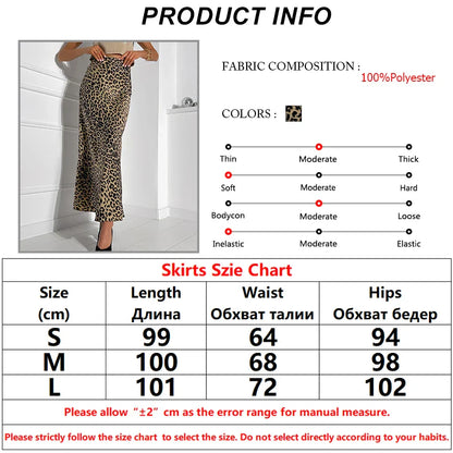 Maxi Skirts- Women Mermaid Leopard Print Maxi Skirt- - IndioGear.com